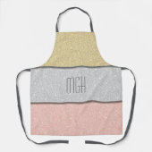 Benutzerdefiniertes Monogramm Faux Glitter Bling Schürze (Vorderseite)