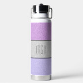 Benutzerdefiniertes Monogramm Faux Glitter Bling Trinkflasche (Hinten)