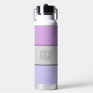 Benutzerdefiniertes Monogramm Faux Glitter Bling Trinkflasche