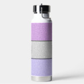 Benutzerdefiniertes Monogramm Faux Glitter Bling Trinkflasche (Links)