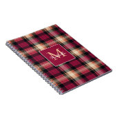 Benutzerdefiniertes Monogramm Festliches Gingham-D Notizblock (Rechte Seite)