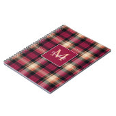 Benutzerdefiniertes Monogramm Festliches Gingham-D Notizblock (Linke Seite)