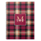 Benutzerdefiniertes Monogramm Festliches Gingham-D Notizblock (Vorderseite)