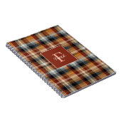Benutzerdefiniertes Monogramm Festliches Gingham-M Notizblock (Rechte Seite)