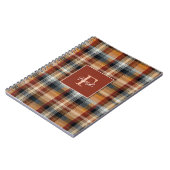 Benutzerdefiniertes Monogramm Festliches Gingham-M Notizblock (Linke Seite)