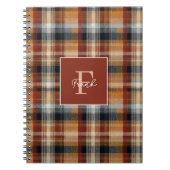 Benutzerdefiniertes Monogramm Festliches Gingham-M Notizblock (Vorderseite)