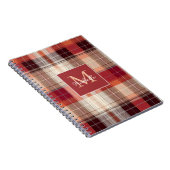 Benutzerdefiniertes Monogramm Festliches Gingham-M Notizblock (Rechte Seite)