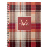 Benutzerdefiniertes Monogramm Festliches Gingham-M Notizblock (Vorderseite)