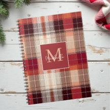 Benutzerdefiniertes Monogramm Festliches Gingham-M