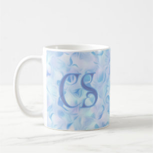 Benutzerdefiniertes Monogramm Flieder-Blütenblatt Kaffeetasse