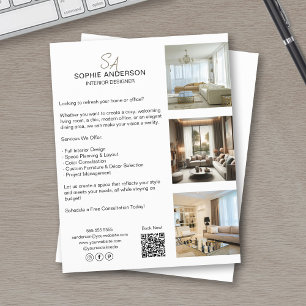 Benutzerdefiniertes Monogramm Foto QR Professionel Flyer