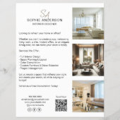 Benutzerdefiniertes Monogramm Foto QR Professionel Flyer (Vorne)