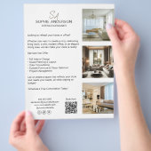 Benutzerdefiniertes Monogramm Foto QR Professionel Flyer (Hand)