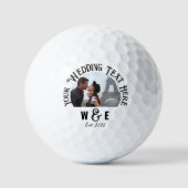 Benutzerdefiniertes Monogramm Foto Text HochzeitsG Golfball (Vorderseite)