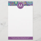Benutzerdefiniertes Monogramm für Funky Colorful F Briefpapier (Vorderseite)