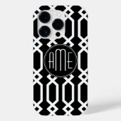 Benutzerdefiniertes Monogramm für Schwarz und Weiß Case-Mate iPhone Hülle (Rückseite)