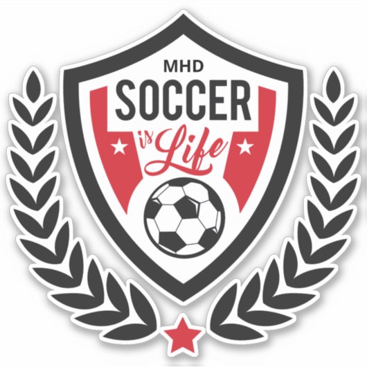Benutzerdefiniertes Monogramm-Fußball-Logo Aufkleber (Vorderseite)