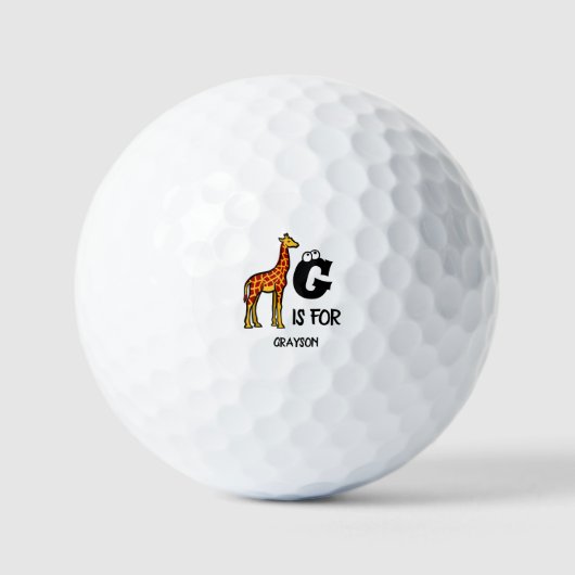 Benutzerdefiniertes Monogramm G ist für Giraffen n Golfball (Vorderseite)