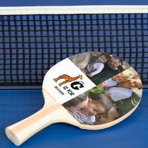 Benutzerdefiniertes Monogramm G ist für Giraffen n Tischtennis Schläger