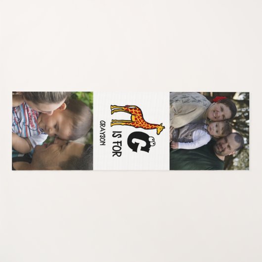 Benutzerdefiniertes Monogramm G ist für Giraffen n Yogamatte (Vorderseite (Horizontal))