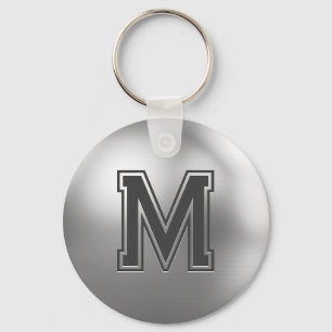 Benutzerdefiniertes Monogramm Gebürstetes Metall C Schlüsselanhänger