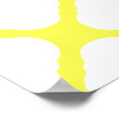 Benutzerdefiniertes Monogramm, gelb und weiß Art D Poster (Ecke)