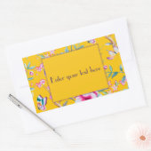 Benutzerdefiniertes Monogramm Gelbes Blumendesign Rechteckiger Aufkleber (Umschlag)