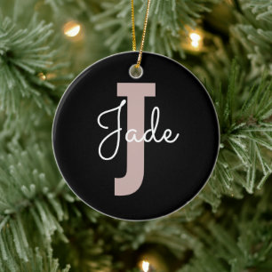 Benutzerdefiniertes Monogramm-Geschenk für Namen, Keramik Ornament