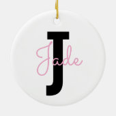 Benutzerdefiniertes Monogramm-Geschenk für Namen,  Keramik Ornament (Hinten)