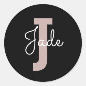 Benutzerdefiniertes Monogramm-Geschenk für Namen,  Runder Aufkleber (Vorderseite)