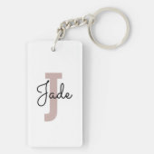 Benutzerdefiniertes Monogramm-Geschenk für Namen, Schlüsselanhänger (Rückseite)