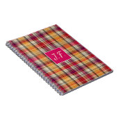 Benutzerdefiniertes Monogramm Gingham-Stil-Muster Notizblock (Rechte Seite)