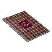 Benutzerdefiniertes Monogramm Gingham-Stil-Muster Notizblock (Rechte Seite)