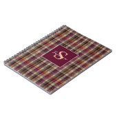 Benutzerdefiniertes Monogramm Gingham-Stil-Muster Notizblock (Linke Seite)