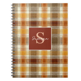 Benutzerdefiniertes Monogramm Gingham-Stil-Muster Notizblock