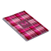 Benutzerdefiniertes Monogramm Gingham-Stil-Muster Notizblock (Rechte Seite)