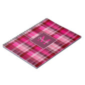 Benutzerdefiniertes Monogramm Gingham-Stil-Muster Notizblock (Linke Seite)