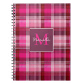 Benutzerdefiniertes Monogramm Gingham-Stil-Muster Notizblock (Vorderseite)