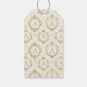 Benutzerdefiniertes Monogramm Gold Royal Barock Lu Geschenkanhänger (Rückseite)