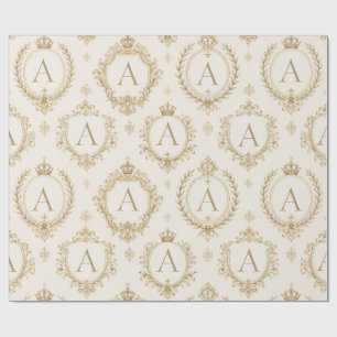Benutzerdefiniertes Monogramm Gold Royal Barock Lu Geschenkpapier