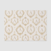 Benutzerdefiniertes Monogramm Gold Royal Barock Lu Seidenpapier (Vorderseite)