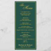 Benutzerdefiniertes Monogramm Golf-Thema Hochzeit  Menükarte (Vorderseite)