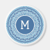 Benutzerdefiniertes Monogramm griechisches Muster Magnet (Vorne)