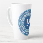 Benutzerdefiniertes Monogramm griechisches Muster Milchtasse (Linke Ecke)