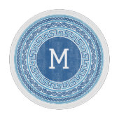 Benutzerdefiniertes Monogramm griechisches Muster Schneidebrett (Vorderseite)