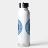 Benutzerdefiniertes Monogramm griechisches Muster Trinkflasche (Links)