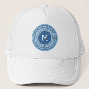 Benutzerdefiniertes Monogramm griechisches Muster Truckerkappe