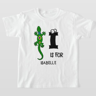 Benutzerdefiniertes Monogramm I für Iguana niedlic T-Shirt