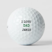 Benutzerdefiniertes Monogramm ich liebe Papa mit N Golfball (Vorderseite)