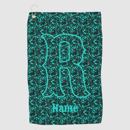 Benutzerdefiniertes Monogramm Ihr Anfangsbuchstabe Golfhandtuch (Vorderseite)